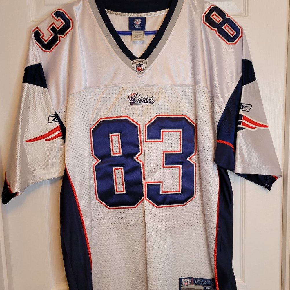 NEW Wes Welker New England Patriots Reebok White OnField Sewn Jersey Sz 56